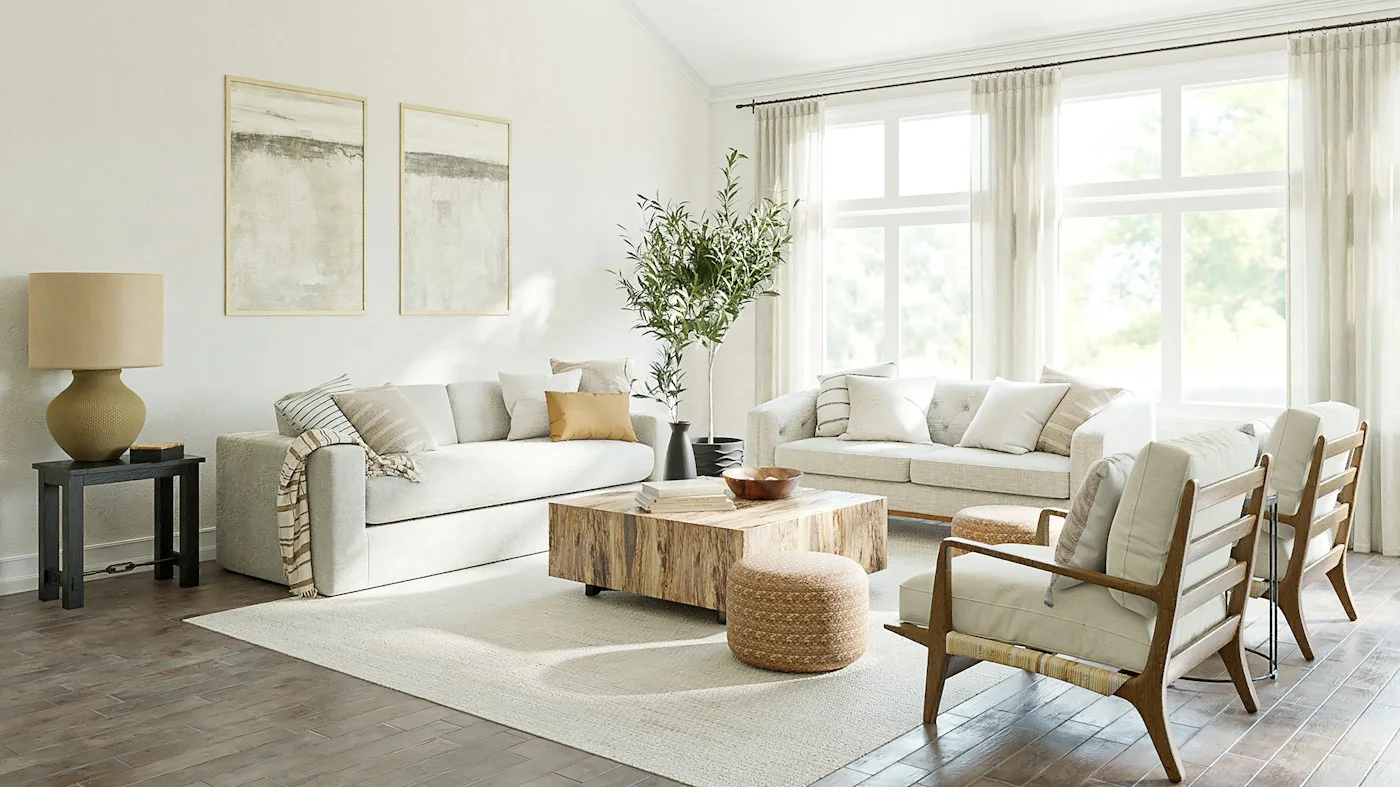 A bright, thoughtfully arranged living room